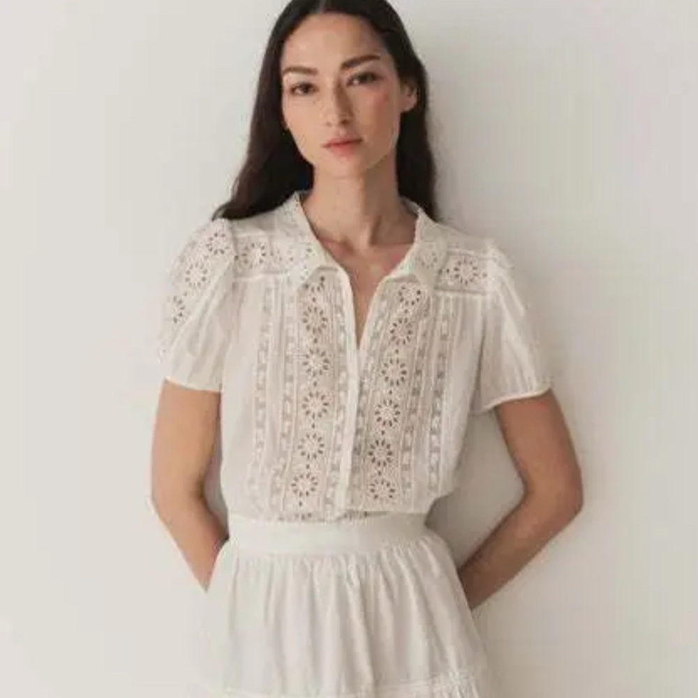 Doen White Eyelet Blouse